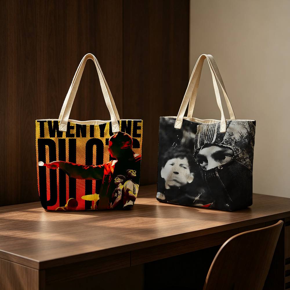 Linen Bag Bulk - Twenty One Pilots Cotton‑Polyester Tote Bag