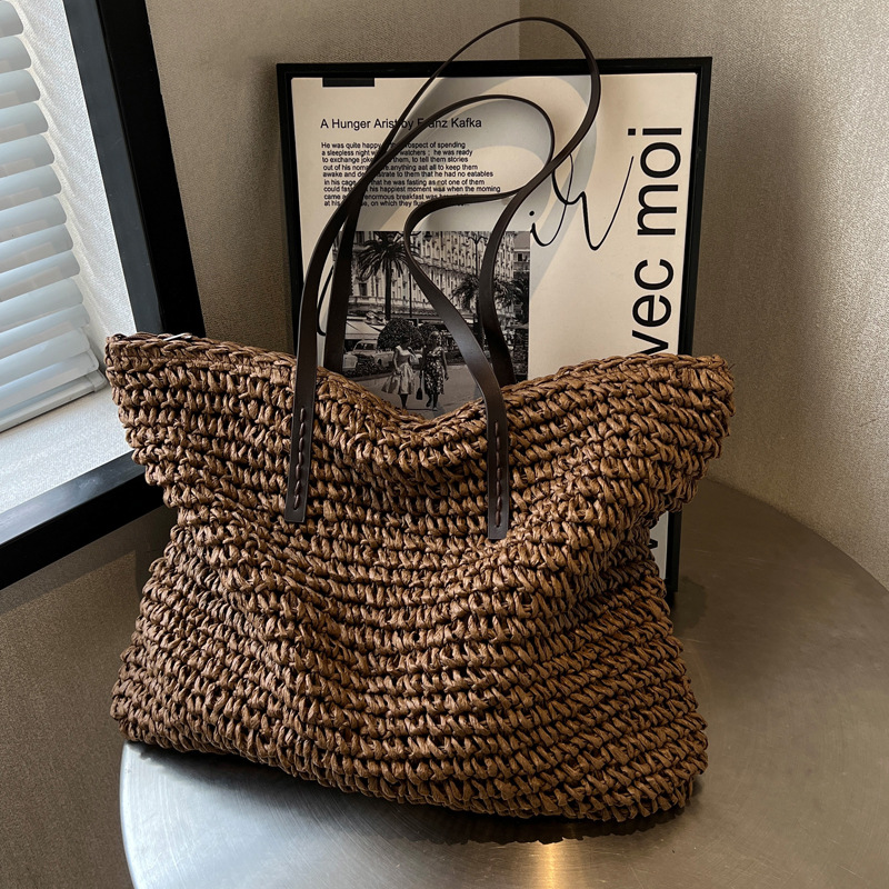 Straw Woven Tote Bags Casual L - Linen Bag Bulk review and price