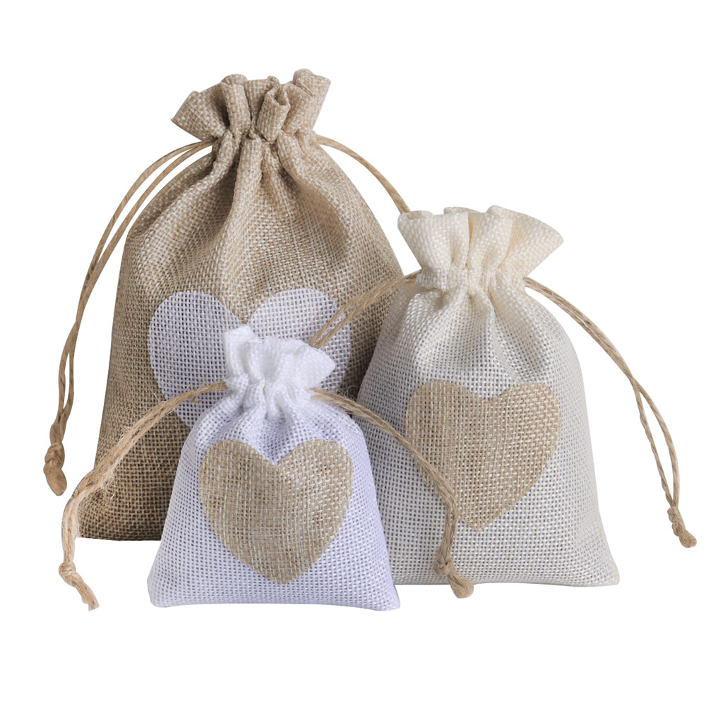 5pcs/lot Heart Linen Jewelry B - Linen Bag Bulk review and price