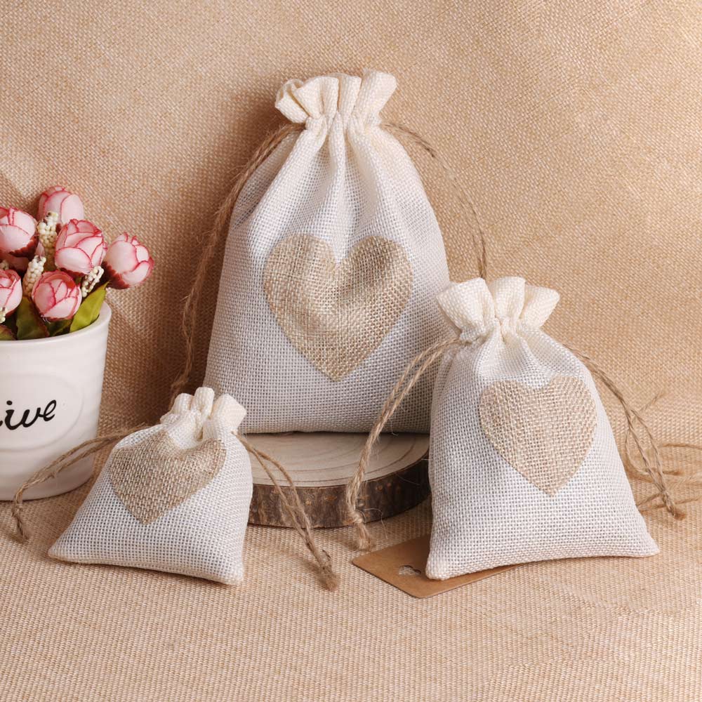 5pcs/lot Heart Linen Jewelry B - Linen Bag Bulk review and price