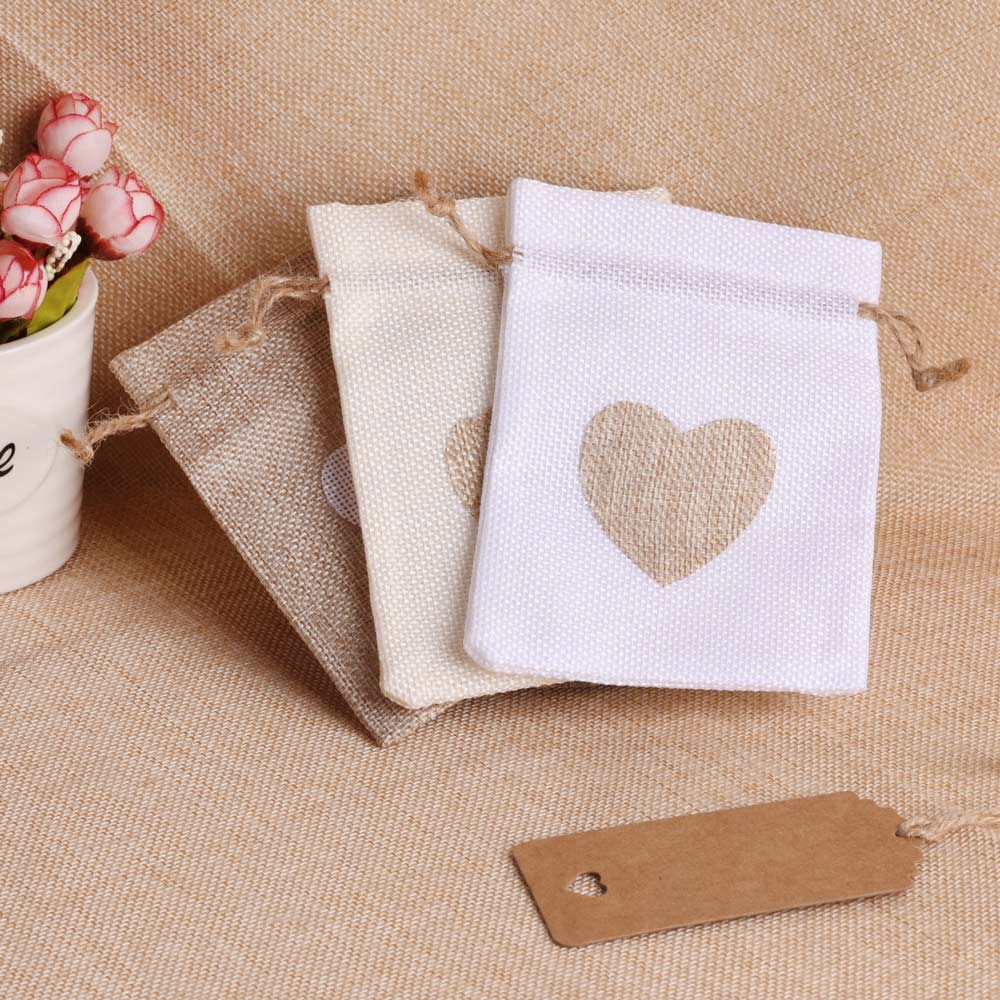 5pcs/lot Heart Linen Jewelry B - Linen Bag Bulk review and price