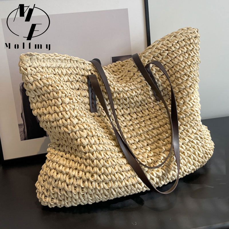Straw Woven Tote Bags Casual L - Linen Bag Bulk review and price