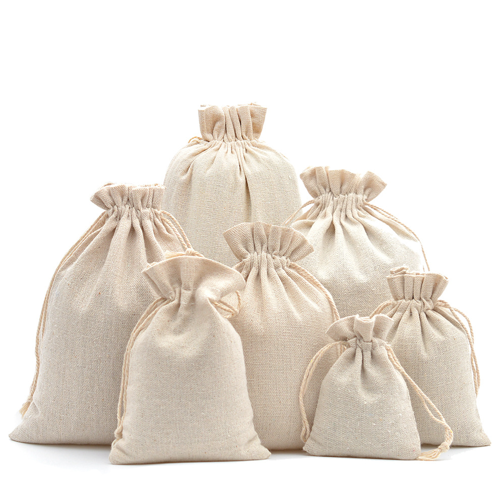 10pcs Cotton Linen Drawstring  - Linen Bag Bulk review and price